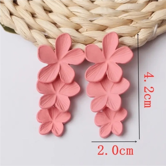 Pink Floral Earrings - Picture 1 of 1